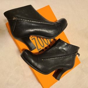 Miz Mooz Bootie - Black 3 inch heel